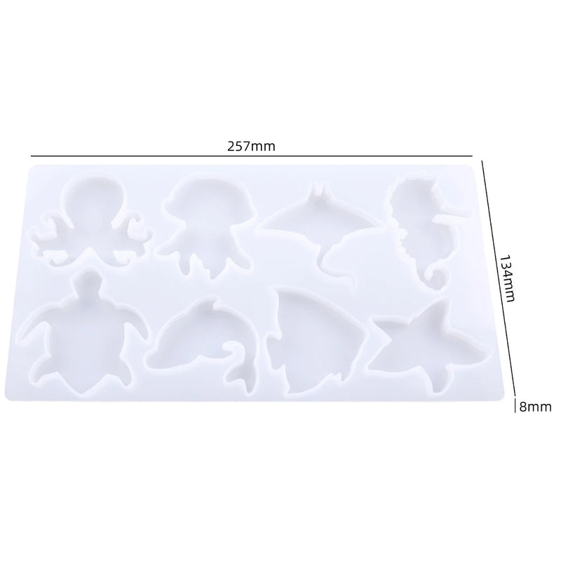 Marine Animals Crystal Epoxy Resin Silicone Mold Octopus Whale Keychain