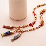 Pink Marine Fish Choker Necklace for Girls Women Ladies