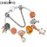 Marine Style Shell Pearls Beads Charm Bracelet