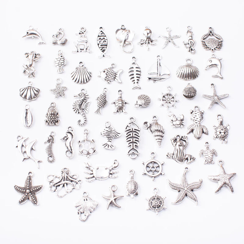Tibetan Silver Marine Animal Charms for Jewelry Making