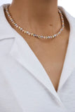 Dorica Stoned Gold-Rose Gold-Silver Necklace