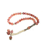 8mm Beige Agate Dragon Pattern Muslim Taisbyha Rosary 33 Beads