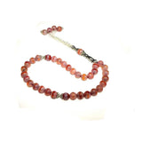 8mm Beige Agate Dragon Pattern Muslim Taisbyha Rosary 33 Beads