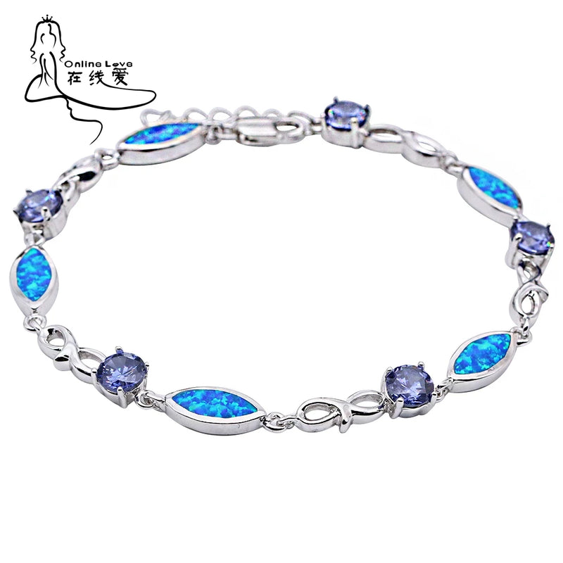 Opal & Purple CZ Bracelets for Women SL240