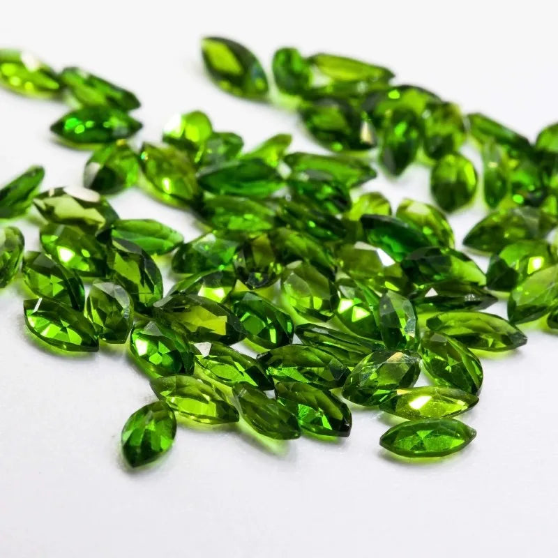 Marquise Cut 2*4mm Clean Without Impurities Emerald Green Natural Diopside Stone