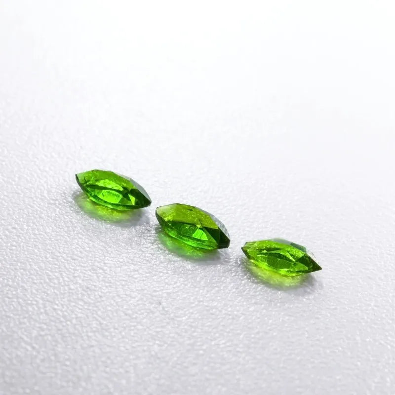 Marquise Cut 2*4mm Clean Without Impurities Emerald Green Natural Diopside Stone
