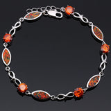 Fire Opal & Orange CZ Bracelets for Women, Hot Jewelry Style Bangles