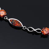 Fire Opal & Orange CZ Bracelets for Women, Hot Jewelry Style Bangles
