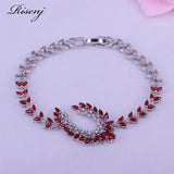 Marquise Silver Bracelet with Garnet, Banquet Women's Jewelry