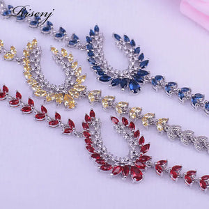 Marquise Silver Bracelet with Garnet, Banquet Women's Jewelry