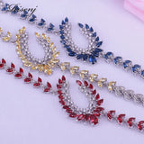 Marquise Silver Bracelet with Garnet, Banquet Women's Jewelry