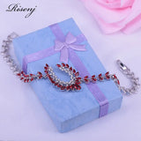 Marquise Silver Bracelet with Garnet, Banquet Women's Jewelry