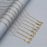 Martick 925 Silver Water-wave Chain 40cm/45cm Necklace Gold/Rose GSC2
