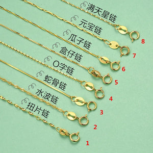 Martick 925 Silver Water-wave Chain 40cm/45cm Necklace Gold/Rose GSC2