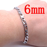 Stainless Steel Bracelet Chain 8" Silver Jewelry