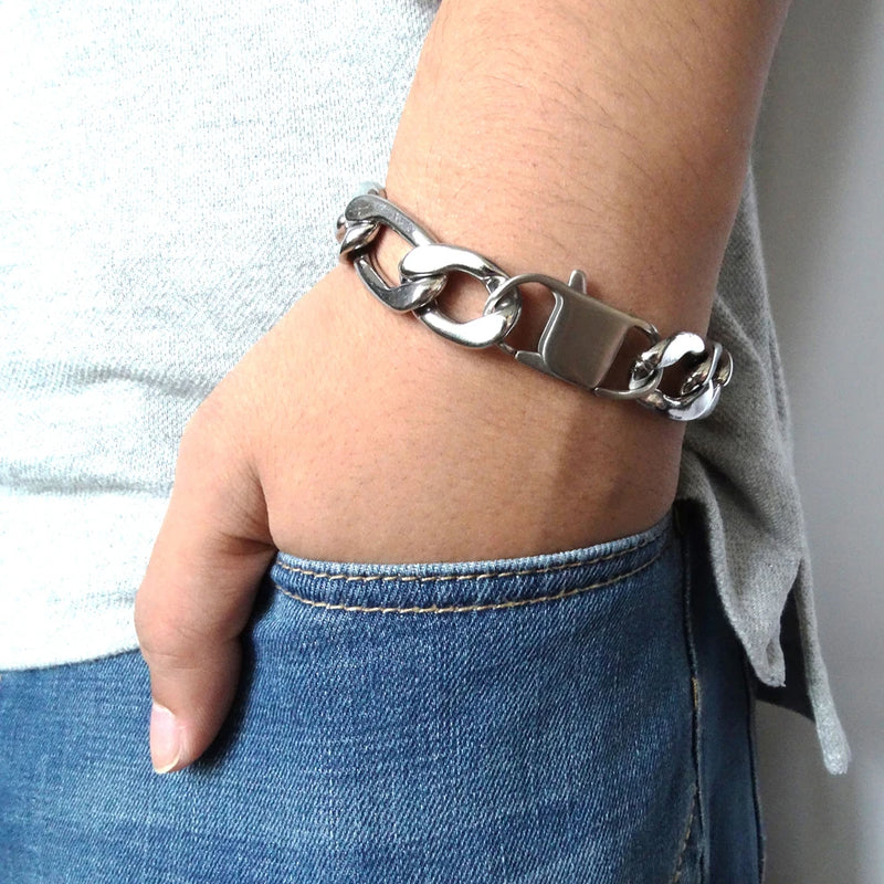 Stainless Steel Bracelet Chain 8" Silver Jewelry