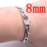 Stainless Steel Bracelet Chain 8" Silver Jewelry