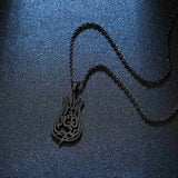 Protect from Evil & Jealousy Calligraphy Tulip Stainless Steel Allah Pendant
