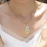 Protect from Evil & Jealousy Calligraphy Tulip Stainless Steel Allah Pendant