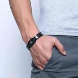 Masonic Bracelet Freemason Logo Stainless Steel Carbon Fiber Link