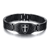 Masonic Bracelet Freemason Logo Stainless Steel Carbon Fiber Link