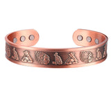 Masonic Copper Bracelet with 3000 Gauss Magnets for Pain Relief