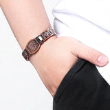 Masonic Mens Copper Bracelet with Double Raw 3000 Gauss Magnets