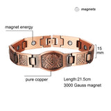 Masonic Mens Copper Bracelet with Double Raw 3000 Gauss Magnets