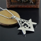 Masonic Necklace Stainless Steel Letter G Compass Pendant Retro Punk Style