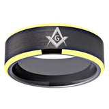 Masonic Ring Compass Square Anniversary Gift 8mm Men's Tungsten Carbide Ring