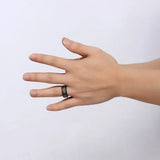 MasonicMan Stainless Steel Cable Inlay Ring Vintage Jewelry