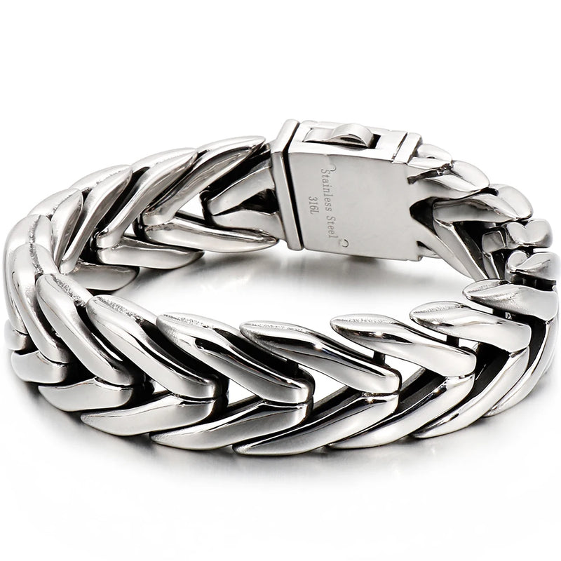 316L Stainless Steel Bracelet Men's 16MM Chain Link Bracelet for Men