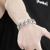 Men's Stainless Steel Titanium Bracelet 20MM Link Chain Bangle