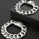 Men's Stainless Steel Titanium Bracelet 20MM Link Chain Bangle