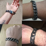 Men's Stainless Steel Link Chain Bracelet Heavy Metal Bangle Hand Jewelry