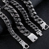 Men's Stainless Steel Link Chain Bracelet Heavy Metal Bangle Hand Jewelry