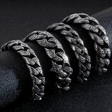 Men's Stainless Steel Link Chain Bracelet Heavy Metal Bangle Hand Jewelry