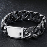 Men's Stainless Steel Link Chain Bracelet Heavy Metal Bangle Hand Jewelry