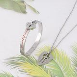 Heart Lock Bracelet and Key Pendant Necklace for Lover