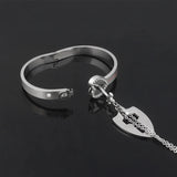 Heart Lock Bracelet and Key Pendant Necklace for Lover