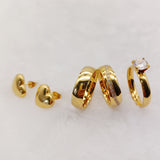 18k Wedding Ring Set with Zirconia Diamonds
