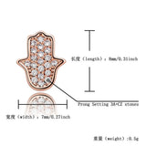 S925 Sterling Silver CZ Paved Fatima Hand Earrings