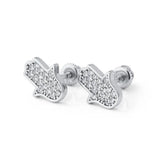 S925 Sterling Silver CZ Paved Fatima Hand Earrings