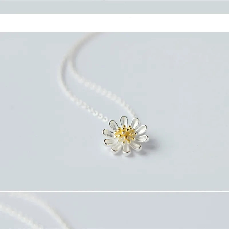 S925 Sterling Silver Necklace Tassel with Flower Pendant