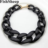 Bohemian Frosted Plastic Choker Necklace Long Chain Gift