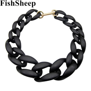 Bohemian Frosted Plastic Choker Necklace Long Chain Gift