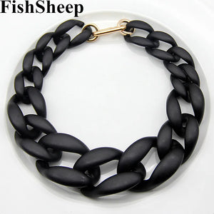 Bohemian Frosted Plastic Choker Necklace Long Chain Gift