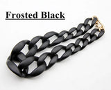 Bohemian Frosted Plastic Choker Necklace Long Chain Gift