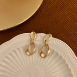 Matt Irregular Round Clip Earrings Water Drop Shape No Piercing Women