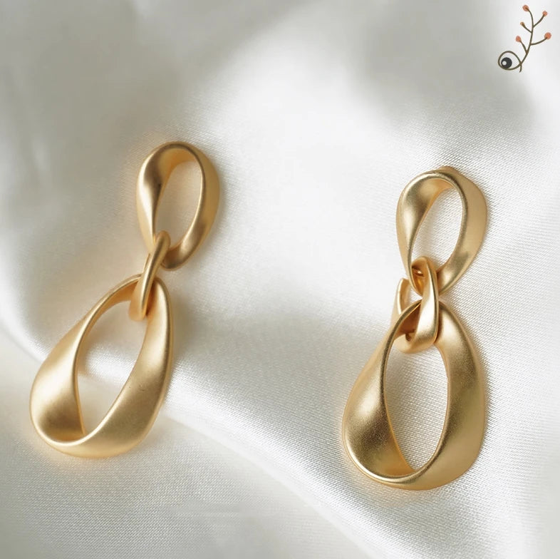 Matt Irregular Round Clip Earrings Water Drop Shape No Piercing Women